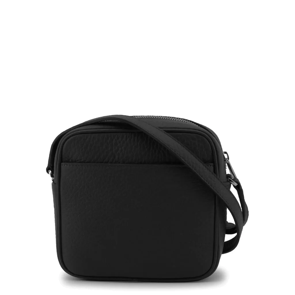 Dotty Black Leather Crossbody Bag
