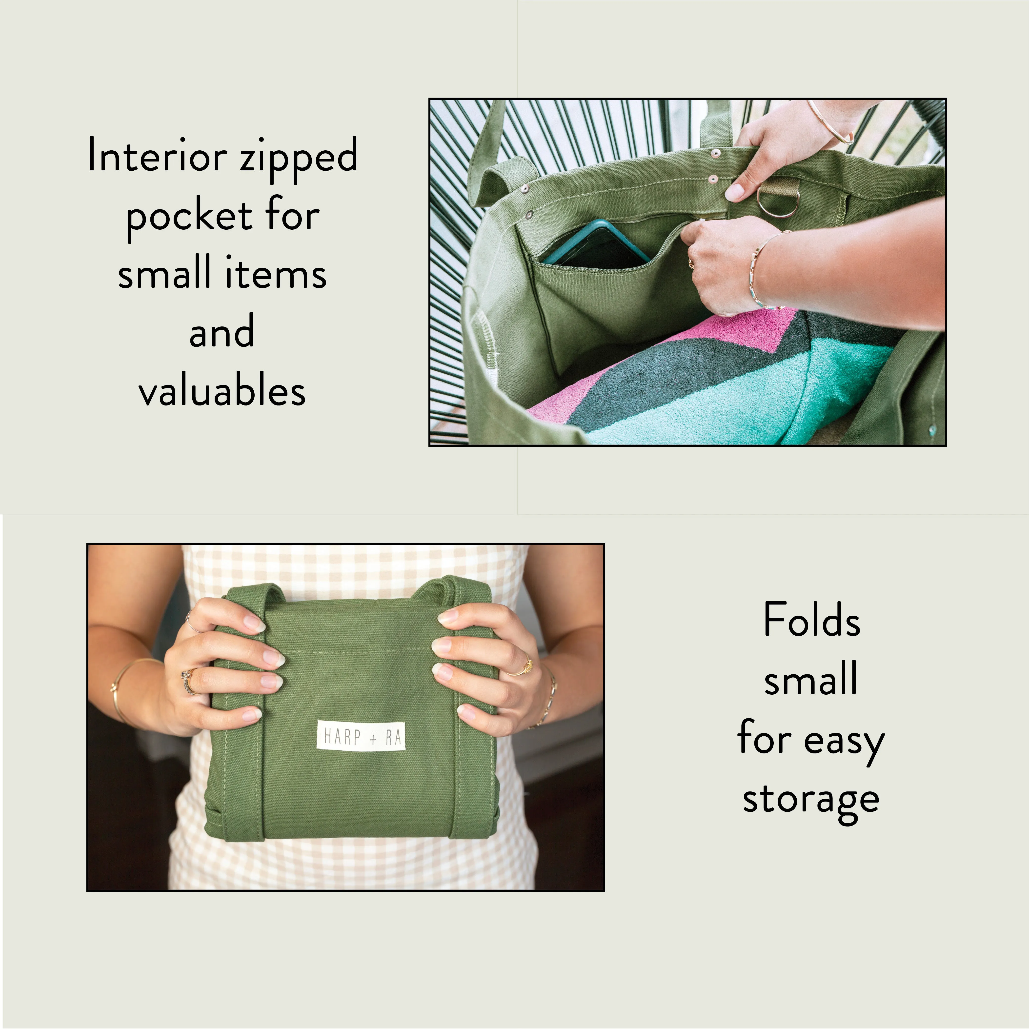 Forest Green Large Tote