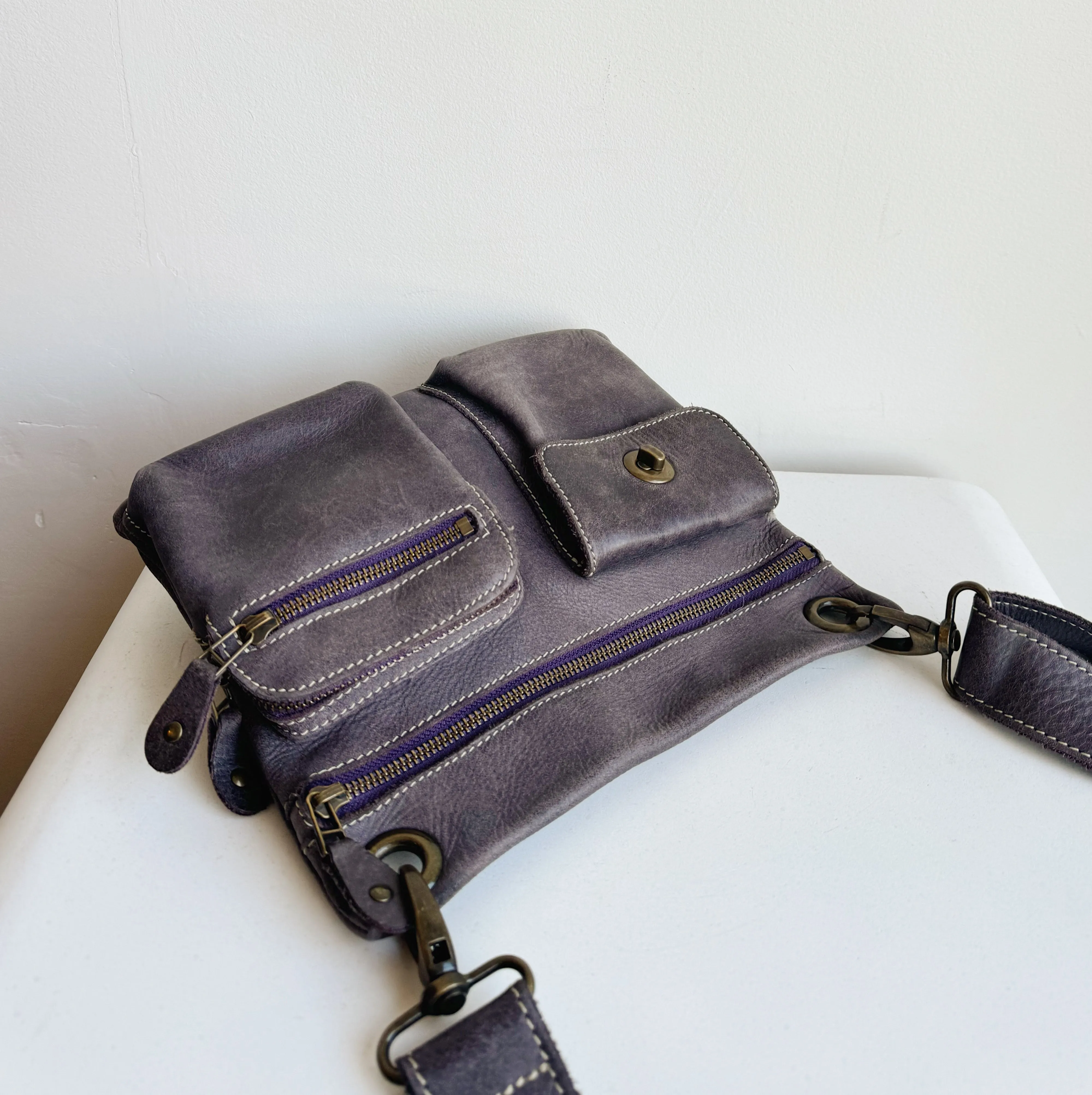 Grape Leather Utility Belt Bag