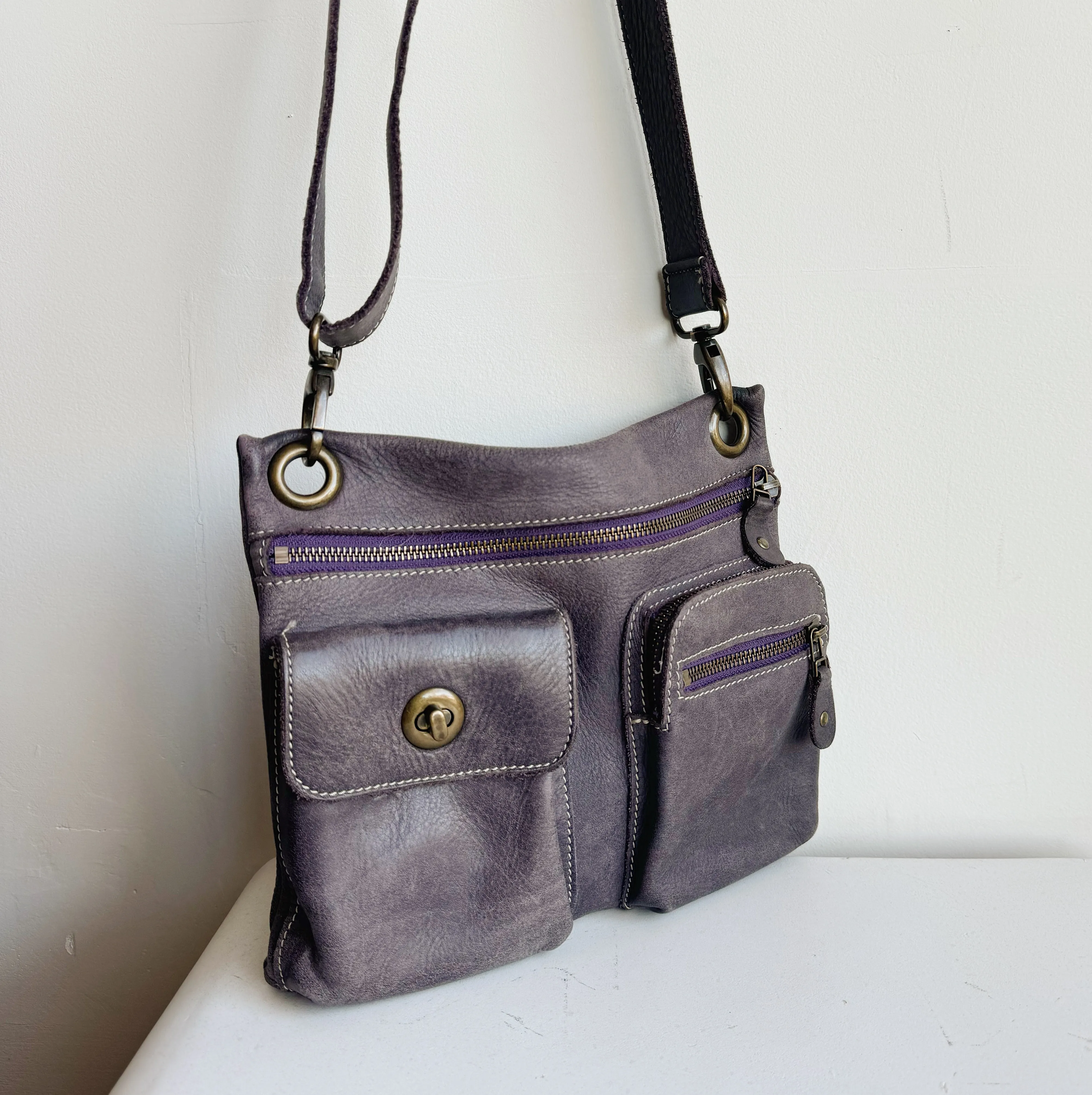 Grape Leather Utility Belt Bag
