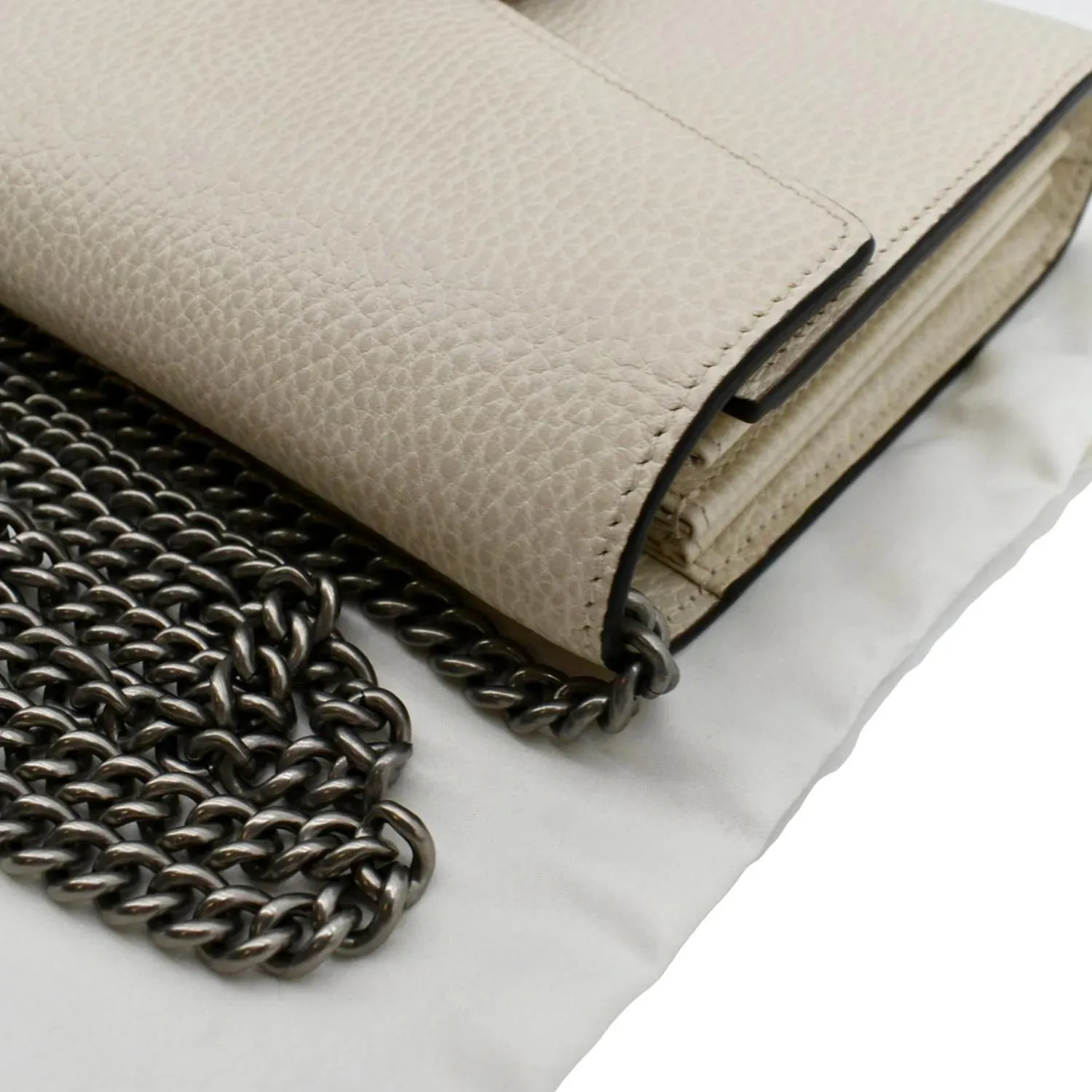 GUCCI Dionysus Mini Leather Chain Shoulder Bag Off White 401231