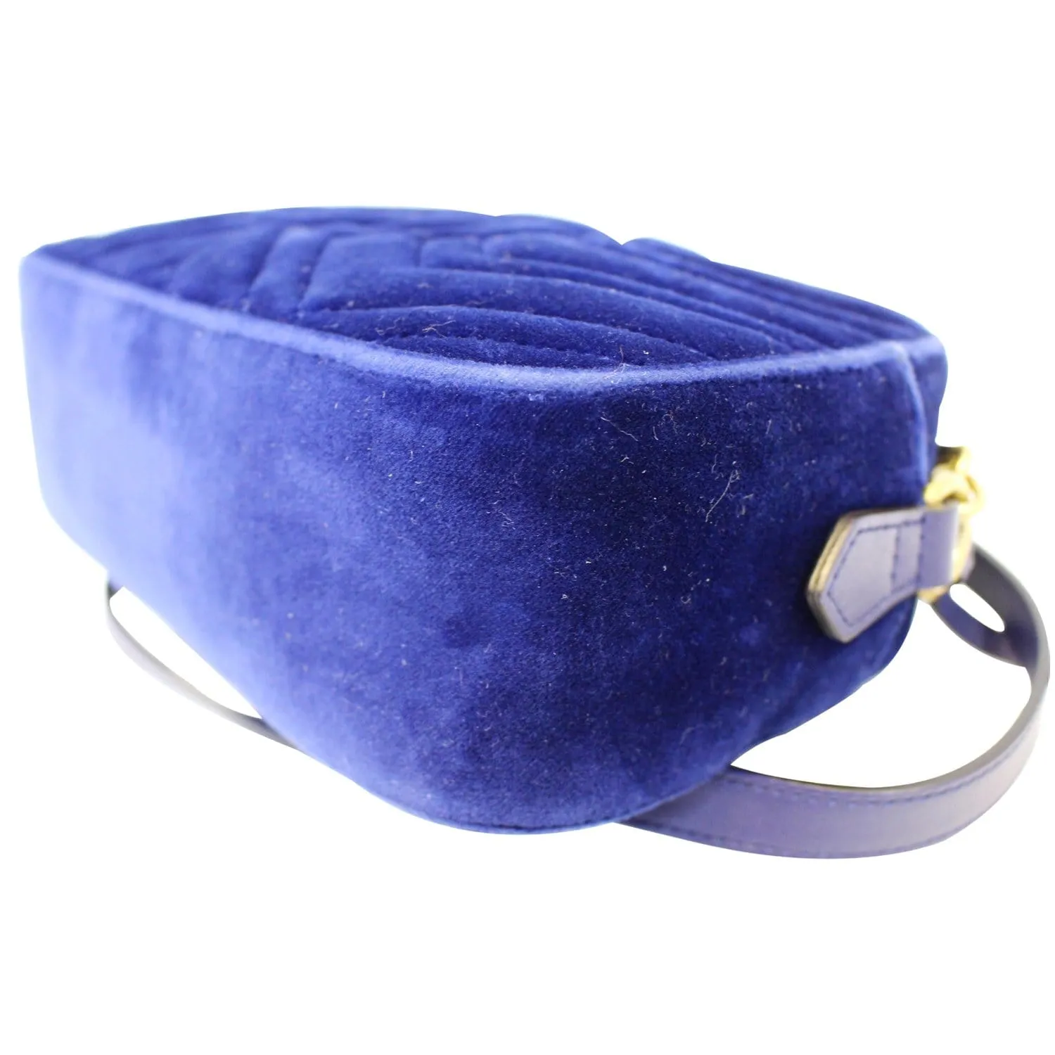GUCCI GG Marmont Velvet Small Crossbody Bag Cobalt Blue 447632