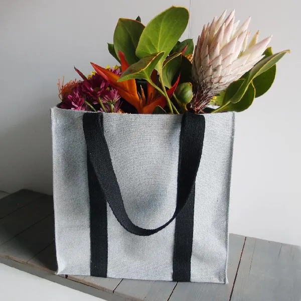 Gusset Grey Recycled Canvas Tote - 18 Inch Wide  x 15 inch High x 5¾ inch gusset