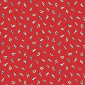 High Tide - Red Sail Away fabric