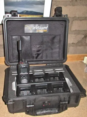 Icom 6 bay gang charger BC-214N Pelican 1450 hard case for IC-SAT100 Iridium radios