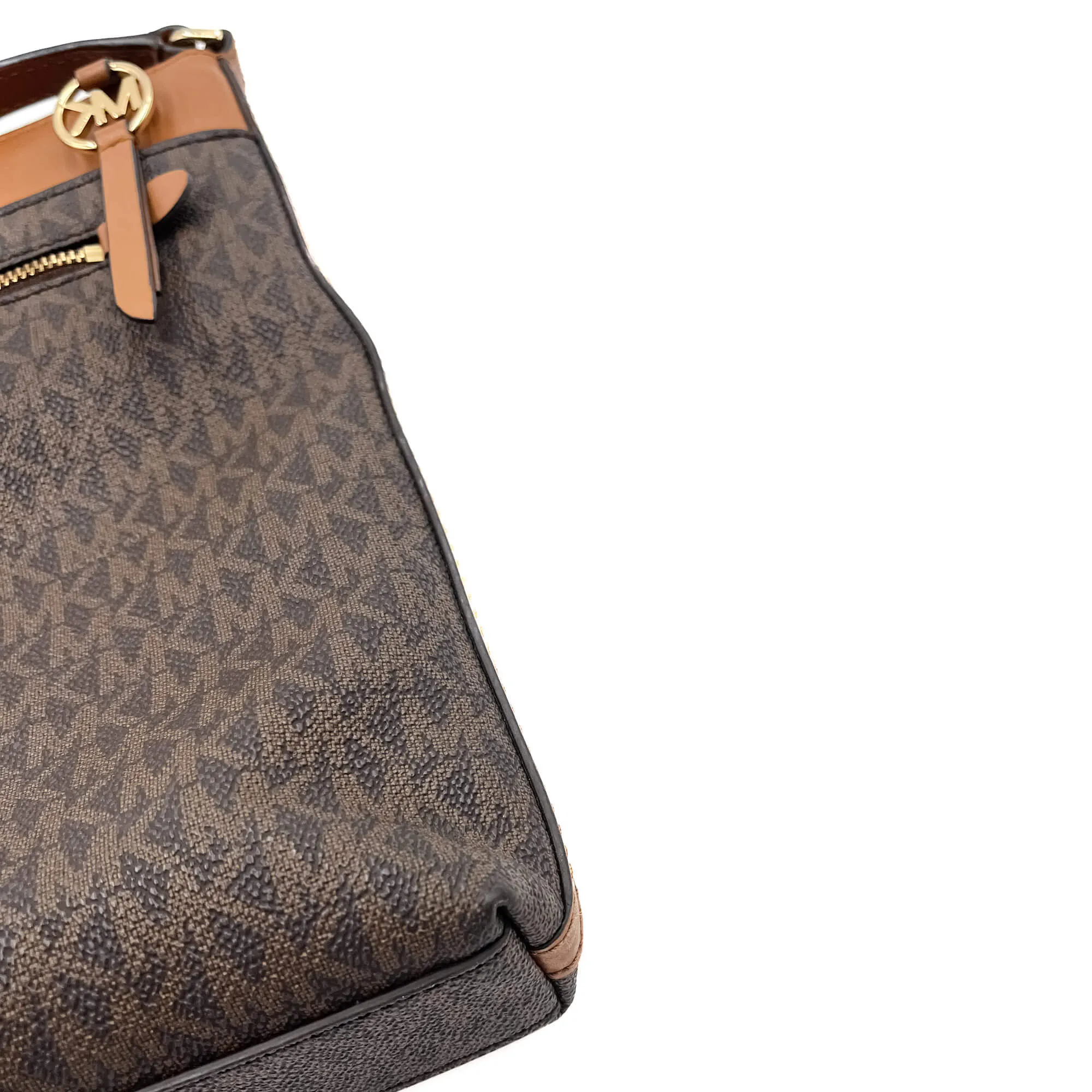 Jet Set Charm Brown Canvas Bag