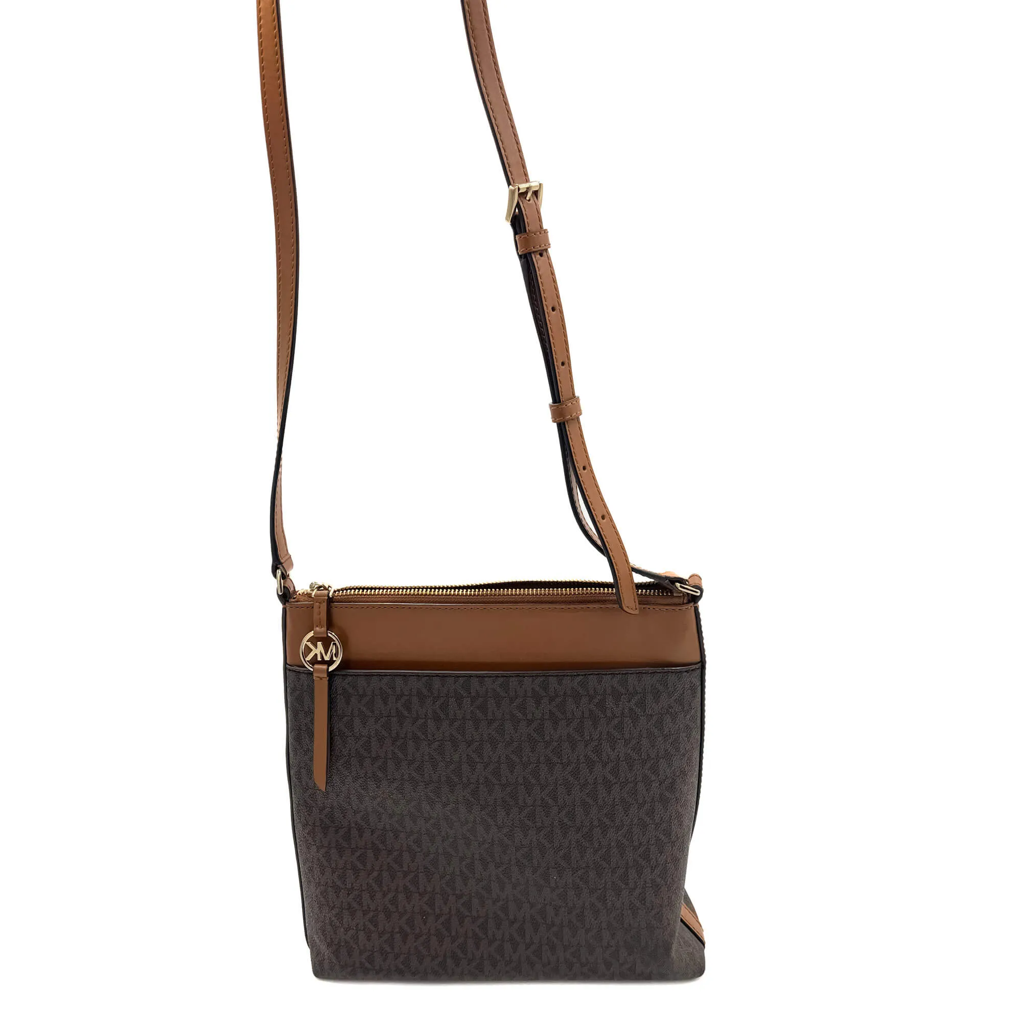 Jet Set Charm Brown Canvas Bag
