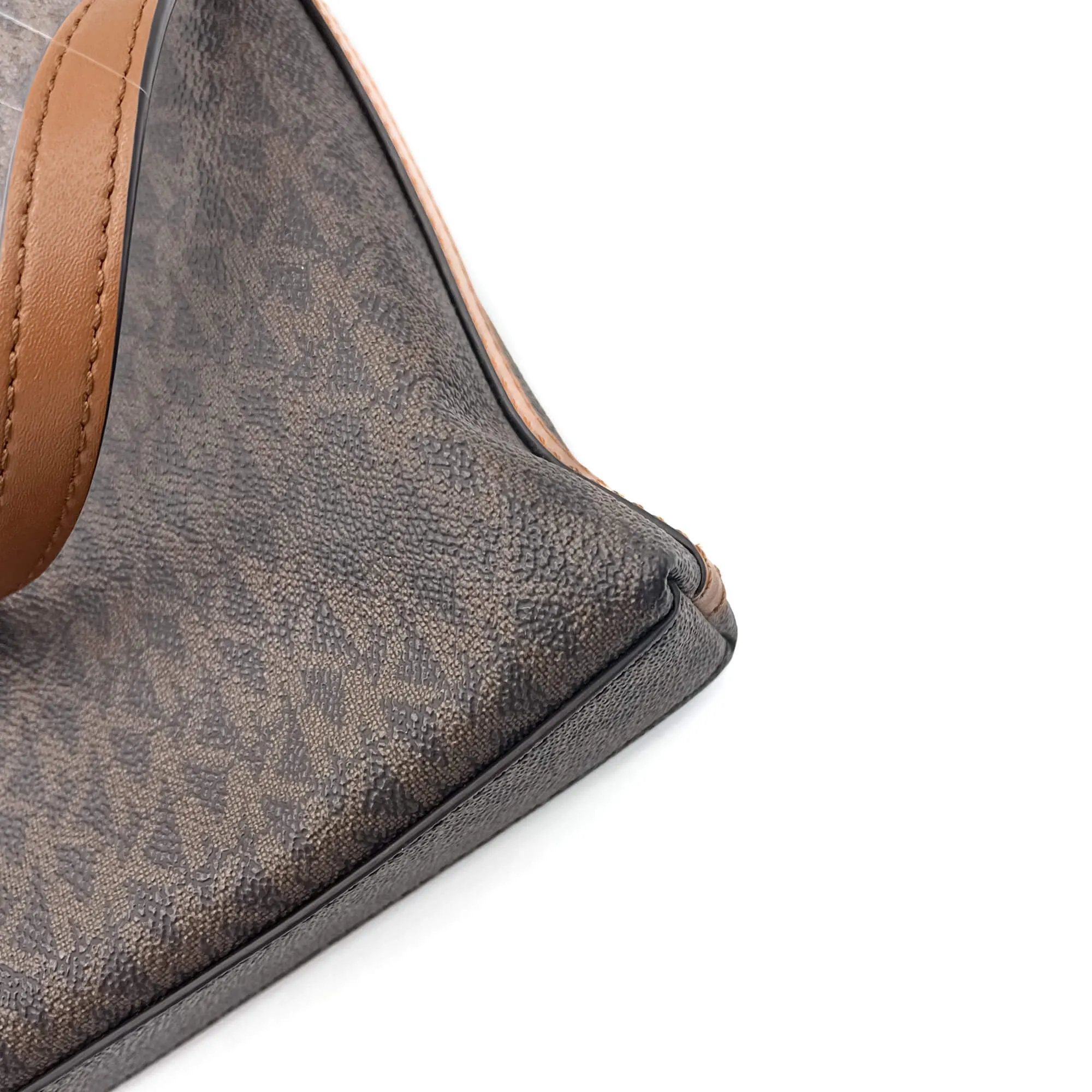 Jet Set Charm Brown Canvas Bag