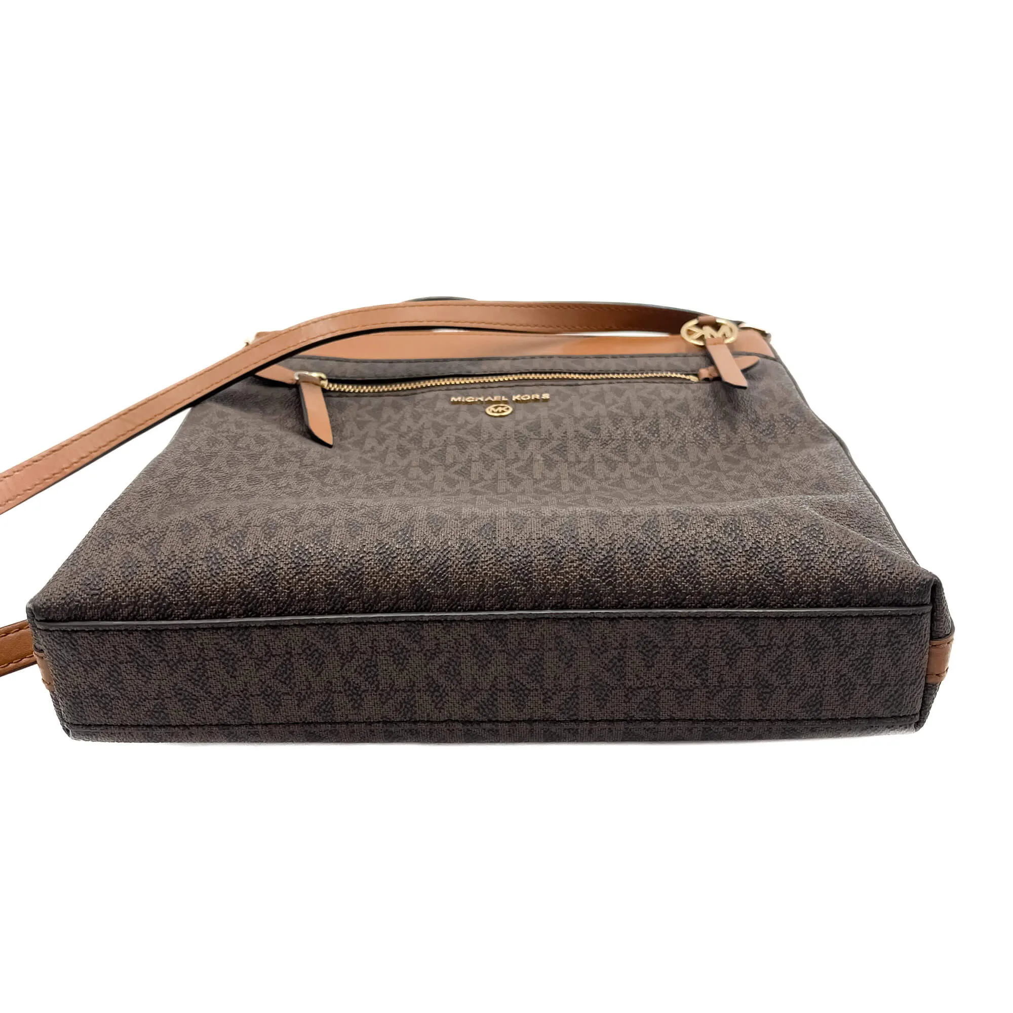 Jet Set Charm Brown Canvas Bag
