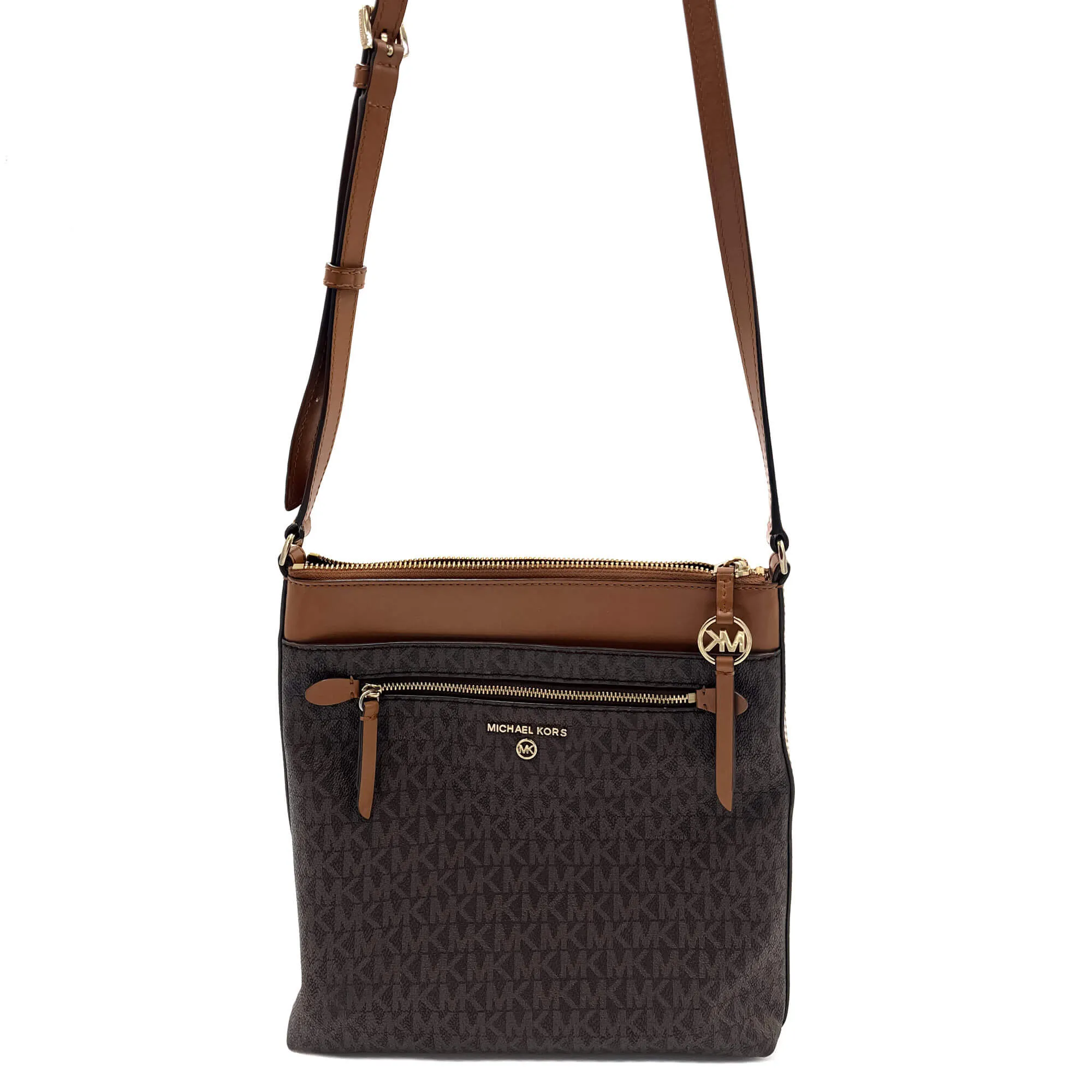 Jet Set Charm Brown Canvas Bag