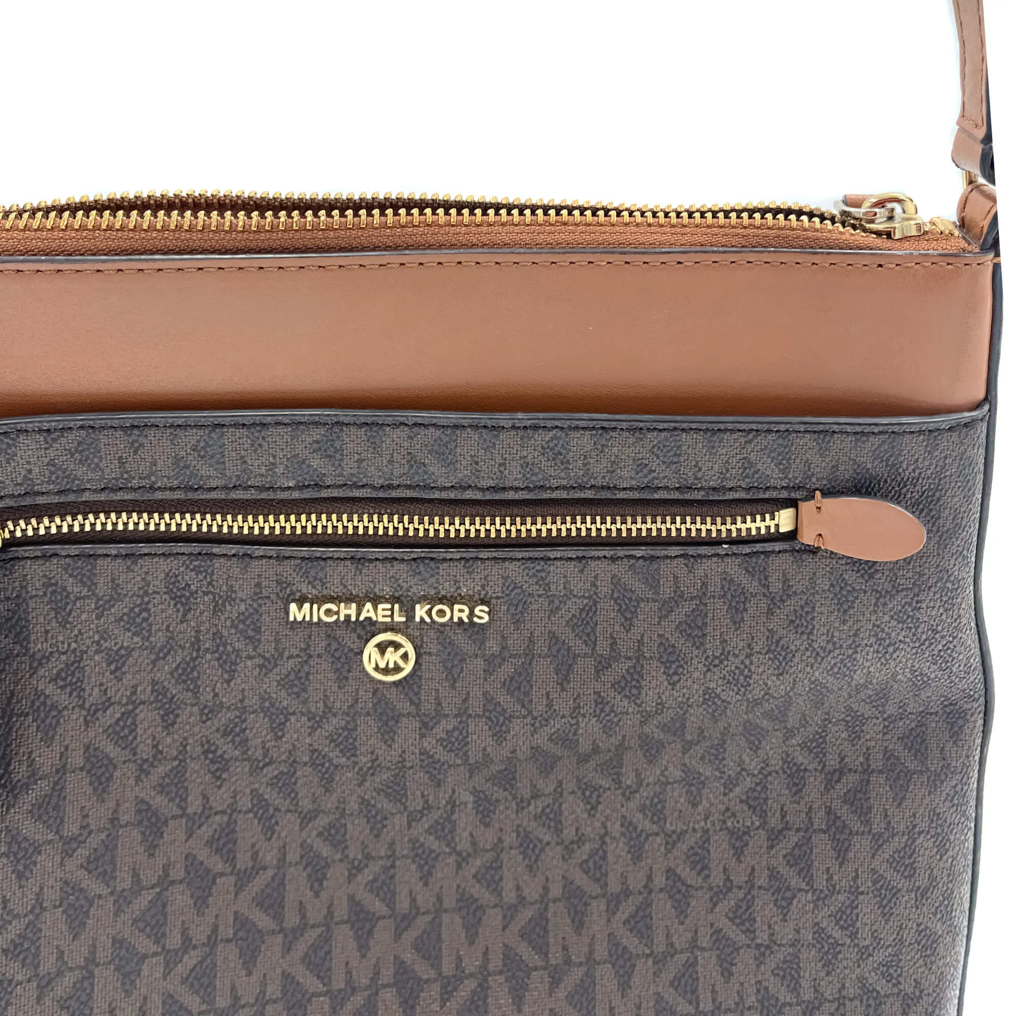 Jet Set Charm Brown Canvas Bag