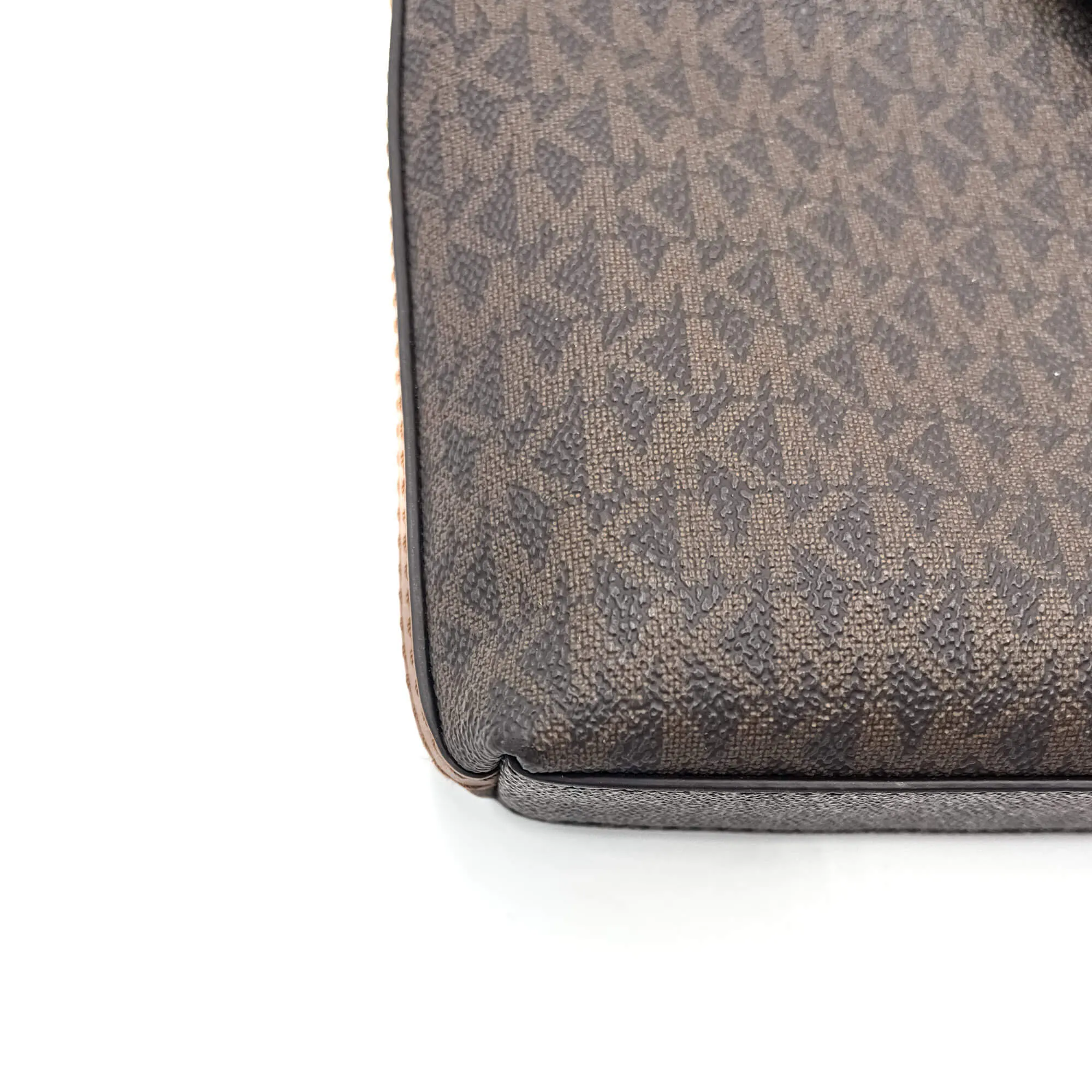 Jet Set Charm Brown Canvas Bag