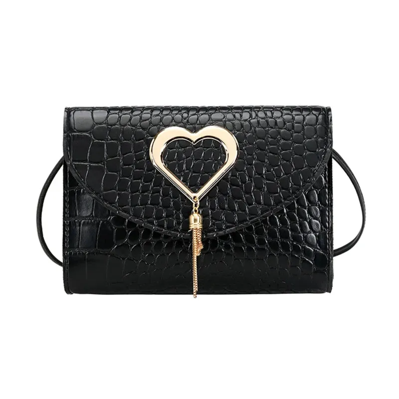 Korean Version Single Shoulder Crossbody Bag Of women's Love Metal Tassel Fashionable And Versatile Party Work Small Square Bags