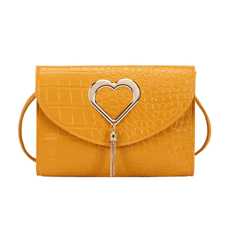 Korean Version Single Shoulder Crossbody Bag Of women's Love Metal Tassel Fashionable And Versatile Party Work Small Square Bags