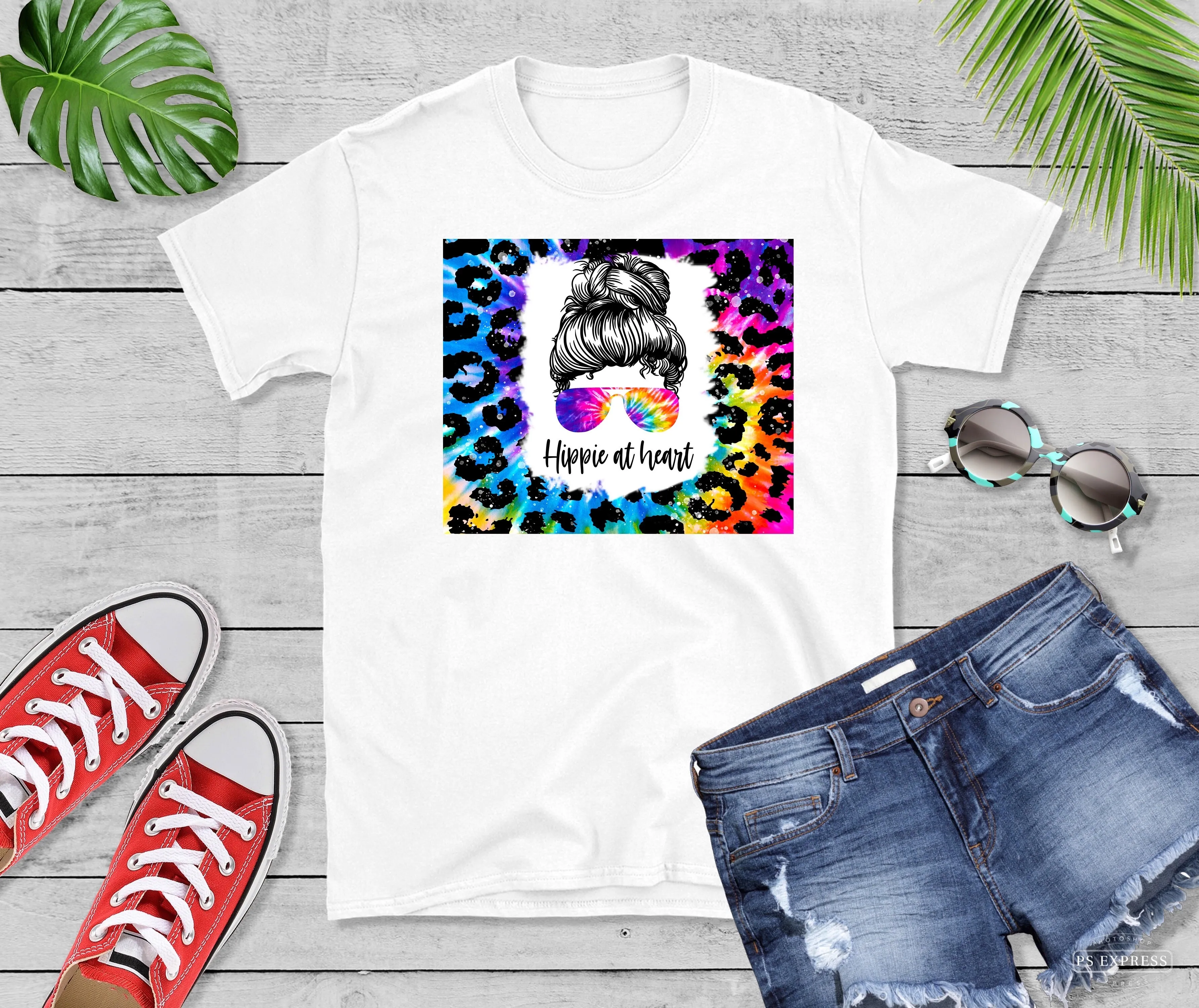 Leopard Hippie At Heart Sublimation Transfer