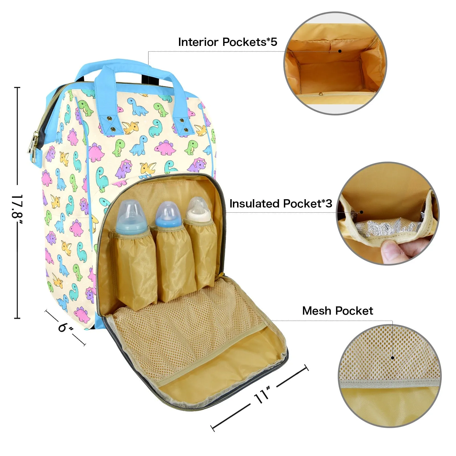 Lil Roar Large Diaper Bag