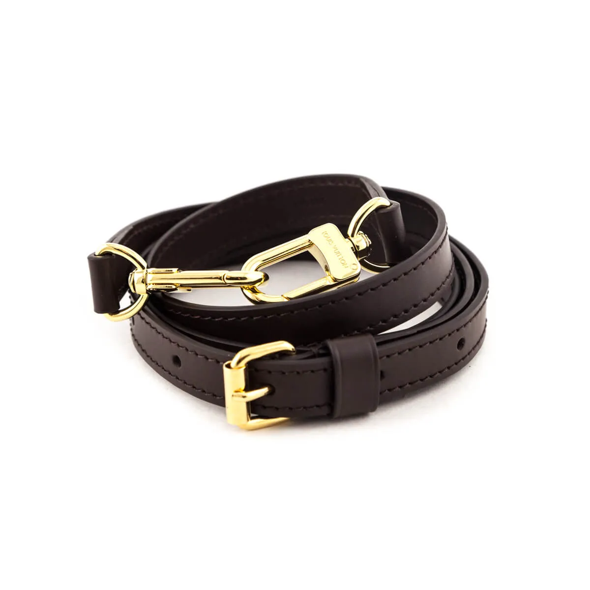 Louis Vuitton Ebene Calfskin Adjustable 16mm Shoulder Strap Bandouliere