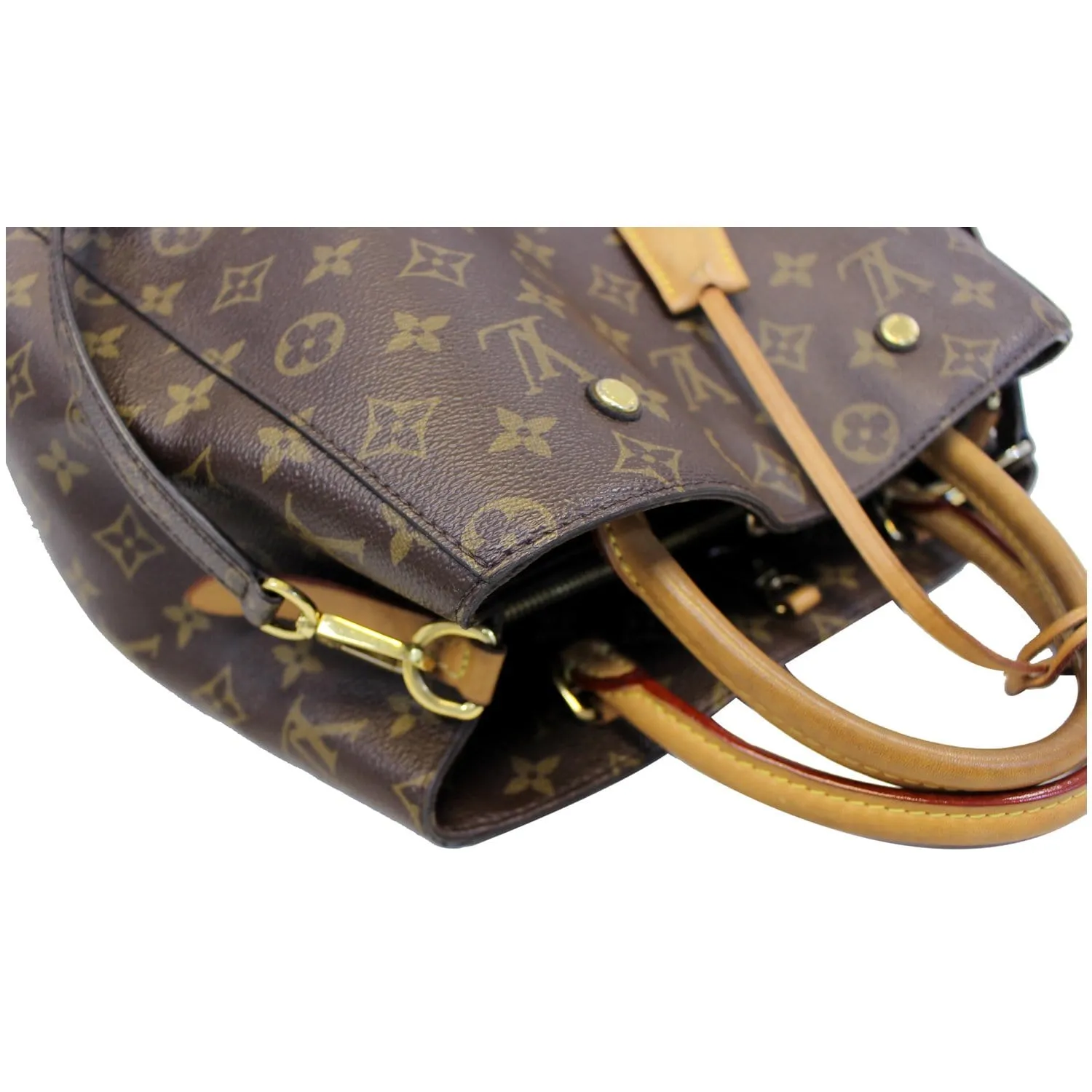 LOUIS VUITTON Montaigne MM Monogram Canvas Shoulder Bag Brown