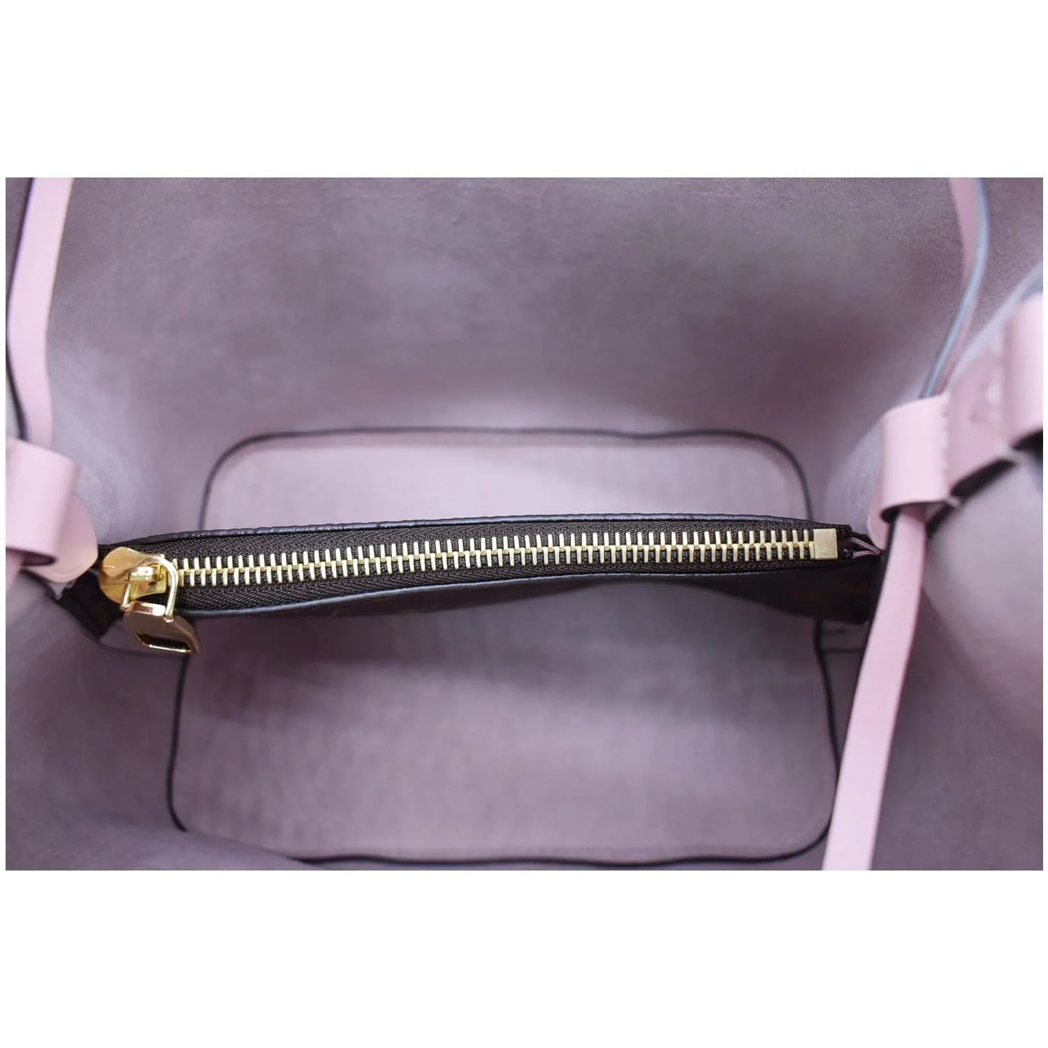 LOUIS VUITTON Neonoe MM Damier Ebene Crossbody Bag Rose Poudre