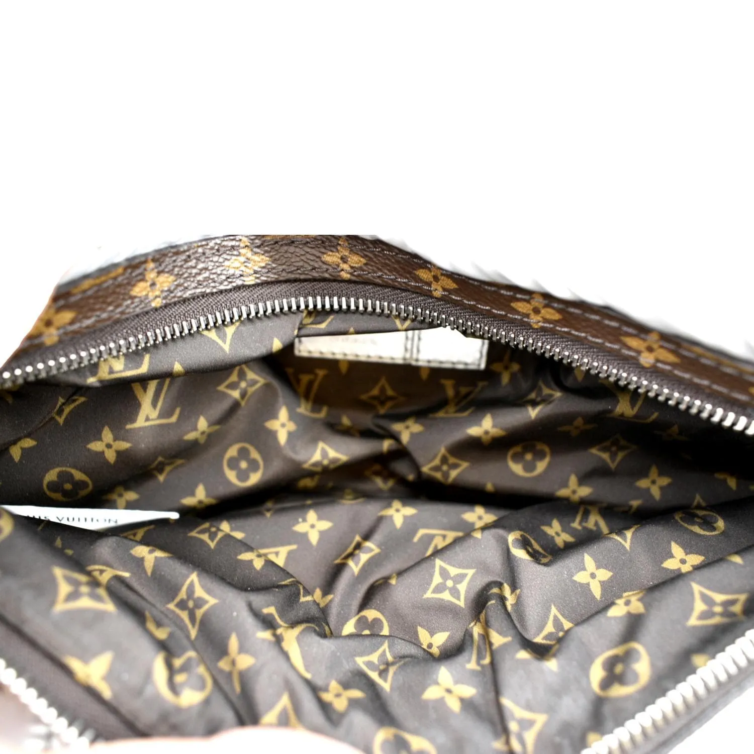 LOUIS VUITTON Nylon Monogram Canvas Maxi Bumbag Silver