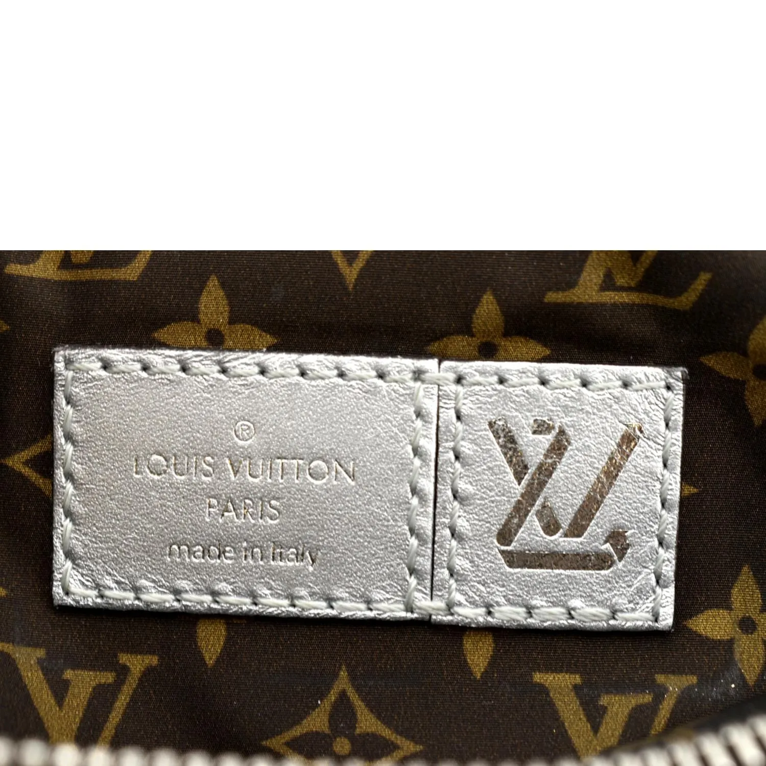 LOUIS VUITTON Nylon Monogram Canvas Maxi Bumbag Silver