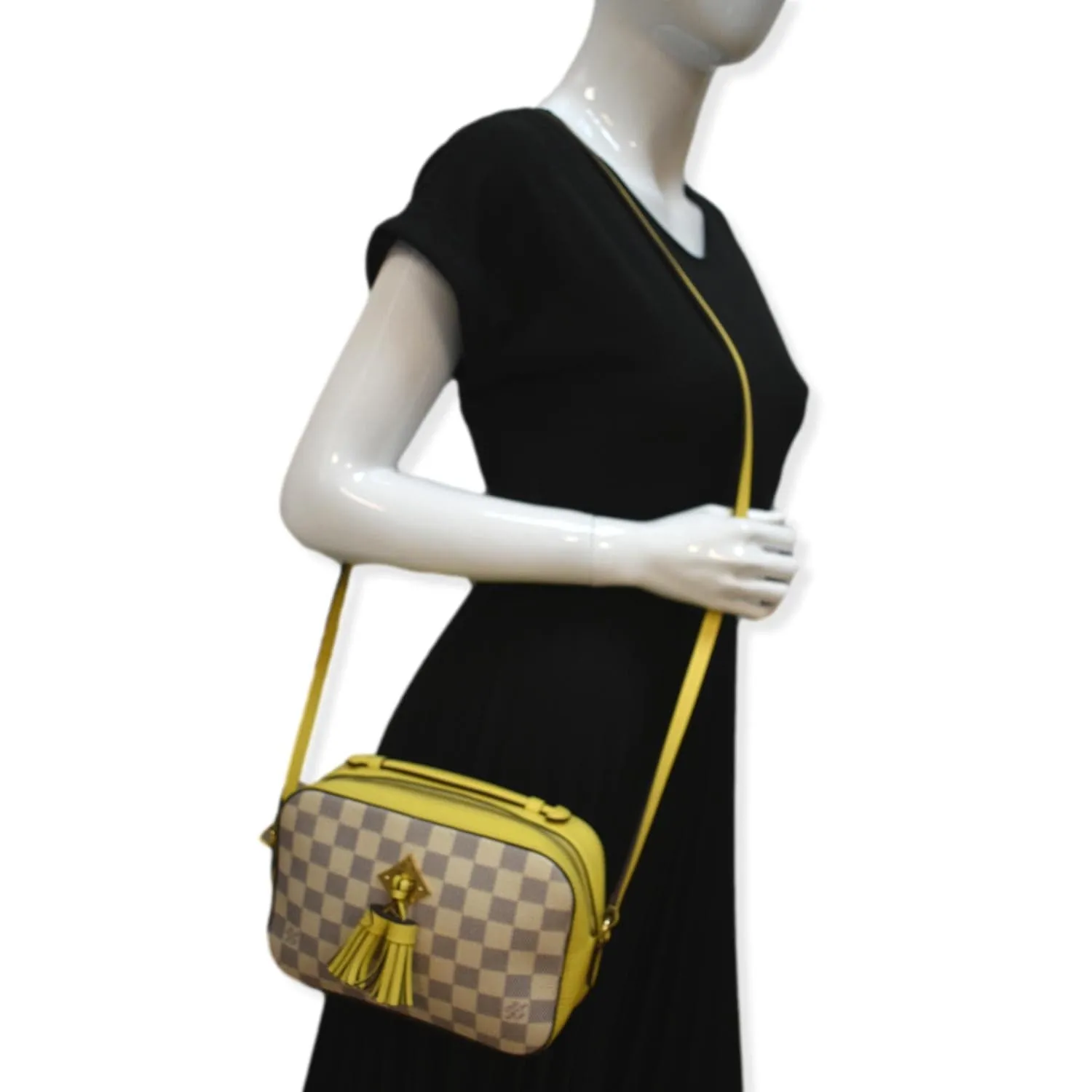 LOUIS VUITTON Saintonge Damier Azur Crossbody Bag White