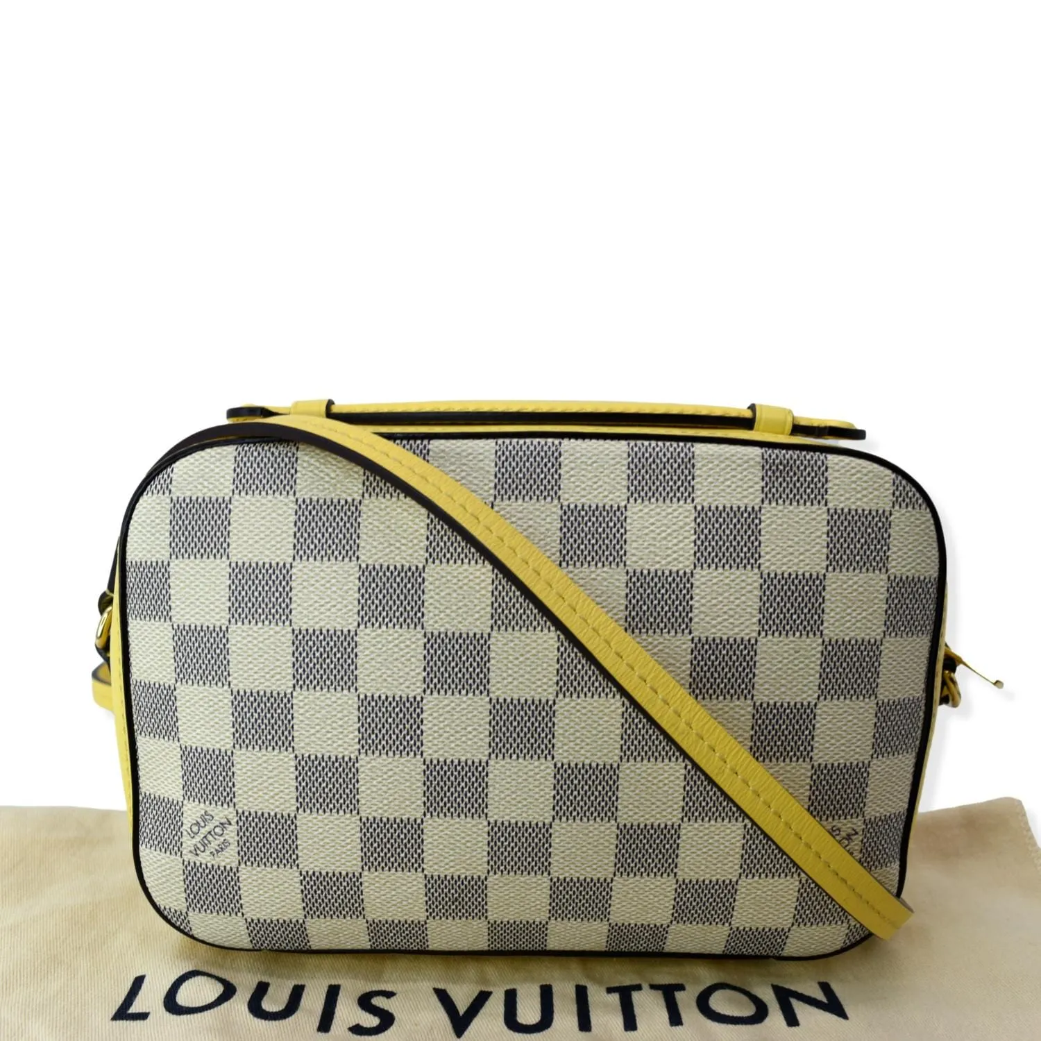 LOUIS VUITTON Saintonge Damier Azur Crossbody Bag White
