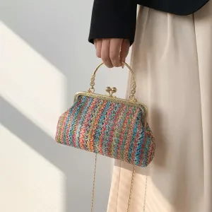 Luxury Design Small Shopper Totes Straw Woven Beach Bag Summer Travel Clutch Purse And Handbag For Women Crossbody Shoulder Bags