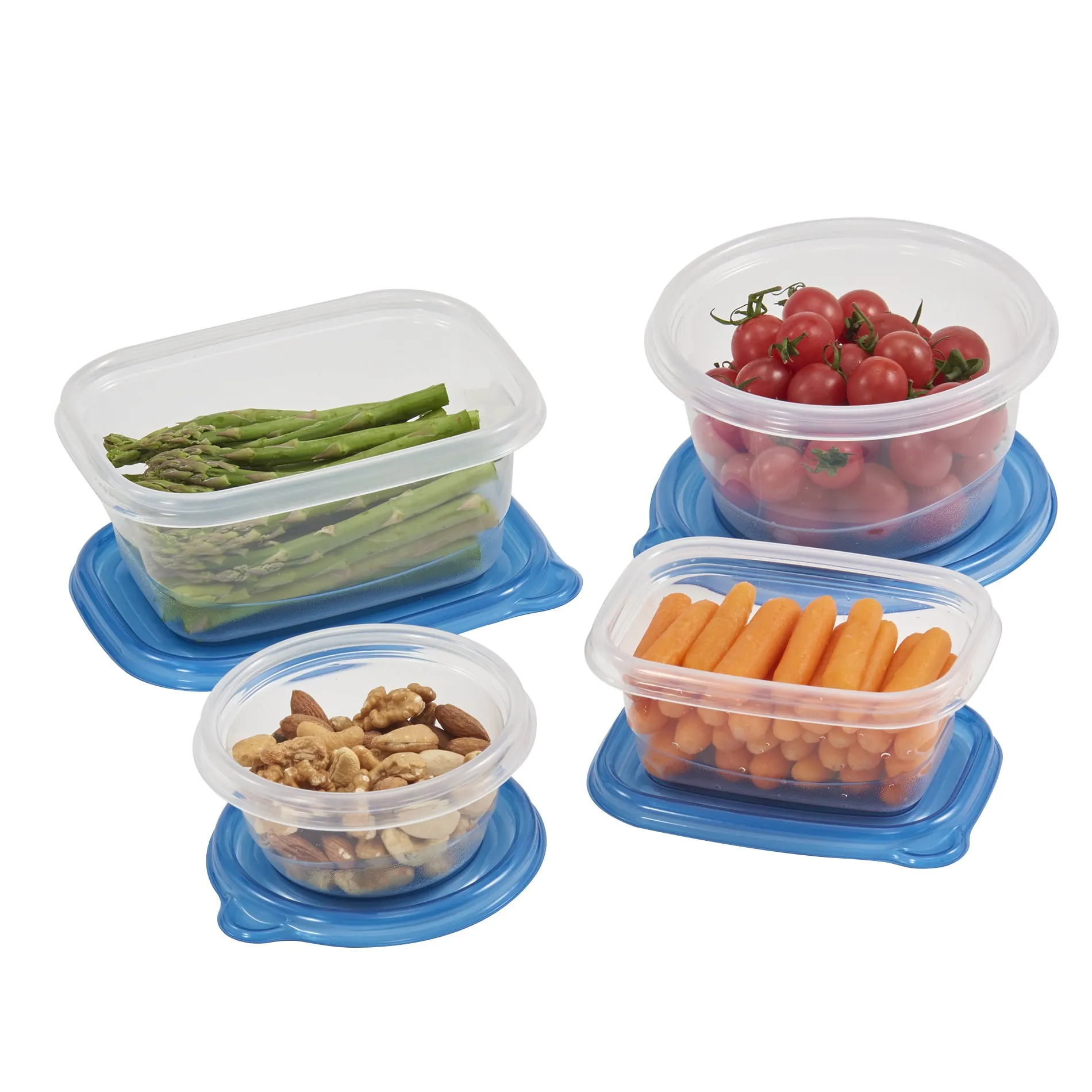 Mainstays Mainstays 92PC Multi Size Food Storage Container Set, Clear & Blue Lid, 46CT