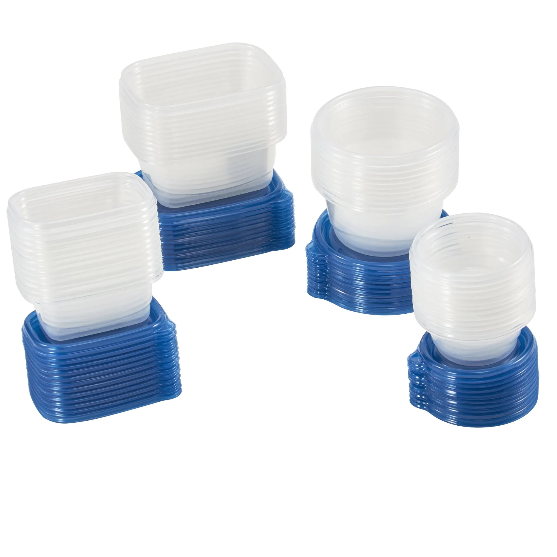 Mainstays Mainstays 92PC Multi Size Food Storage Container Set, Clear & Blue Lid, 46CT