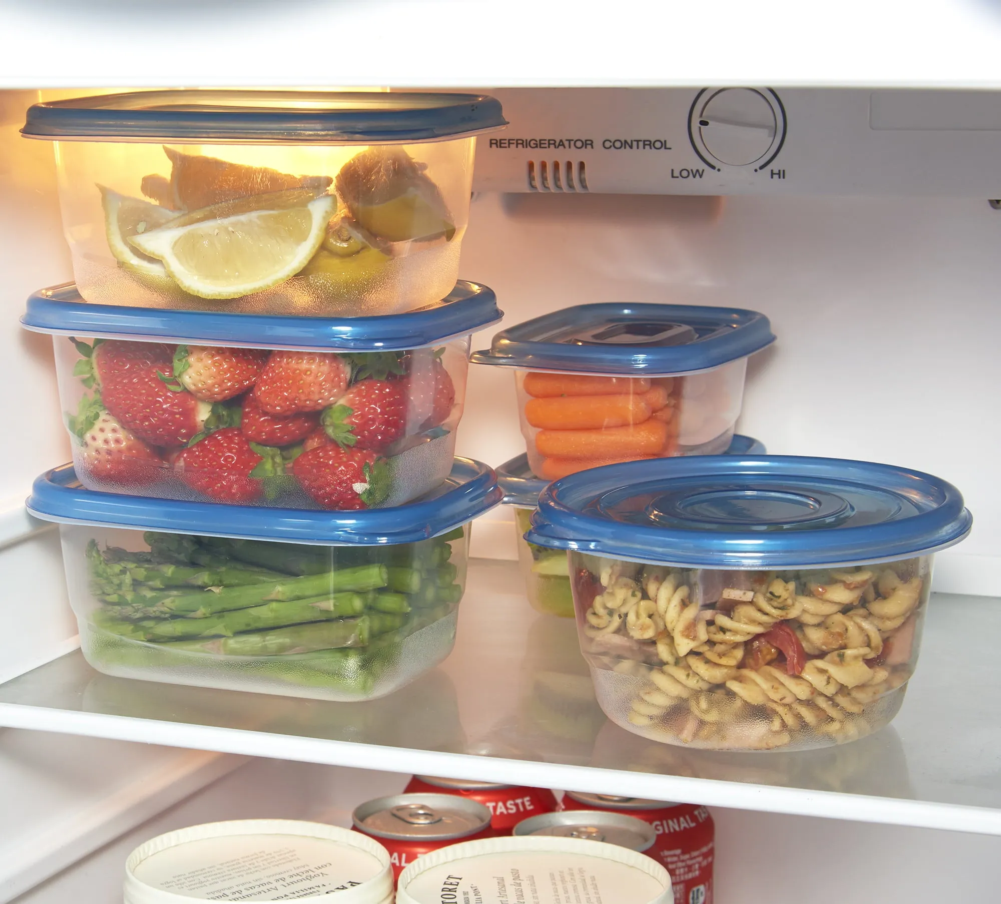 Mainstays Mainstays 92PC Multi Size Food Storage Container Set, Clear & Blue Lid, 46CT