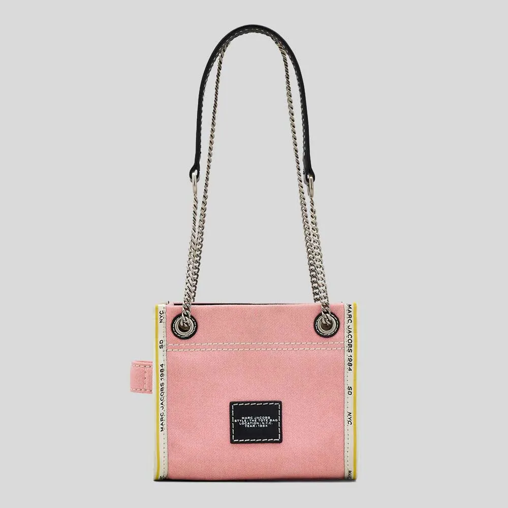 MARC JACOBS The Denim Chain Crossbody Tote Bag Ribbon Pink RB-2F4HCR016H05