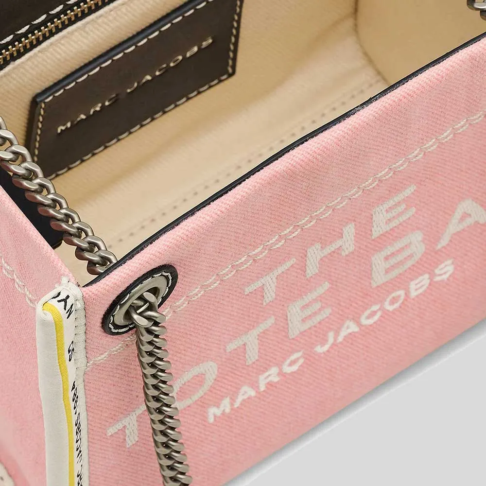 MARC JACOBS The Denim Chain Crossbody Tote Bag Ribbon Pink RB-2F4HCR016H05