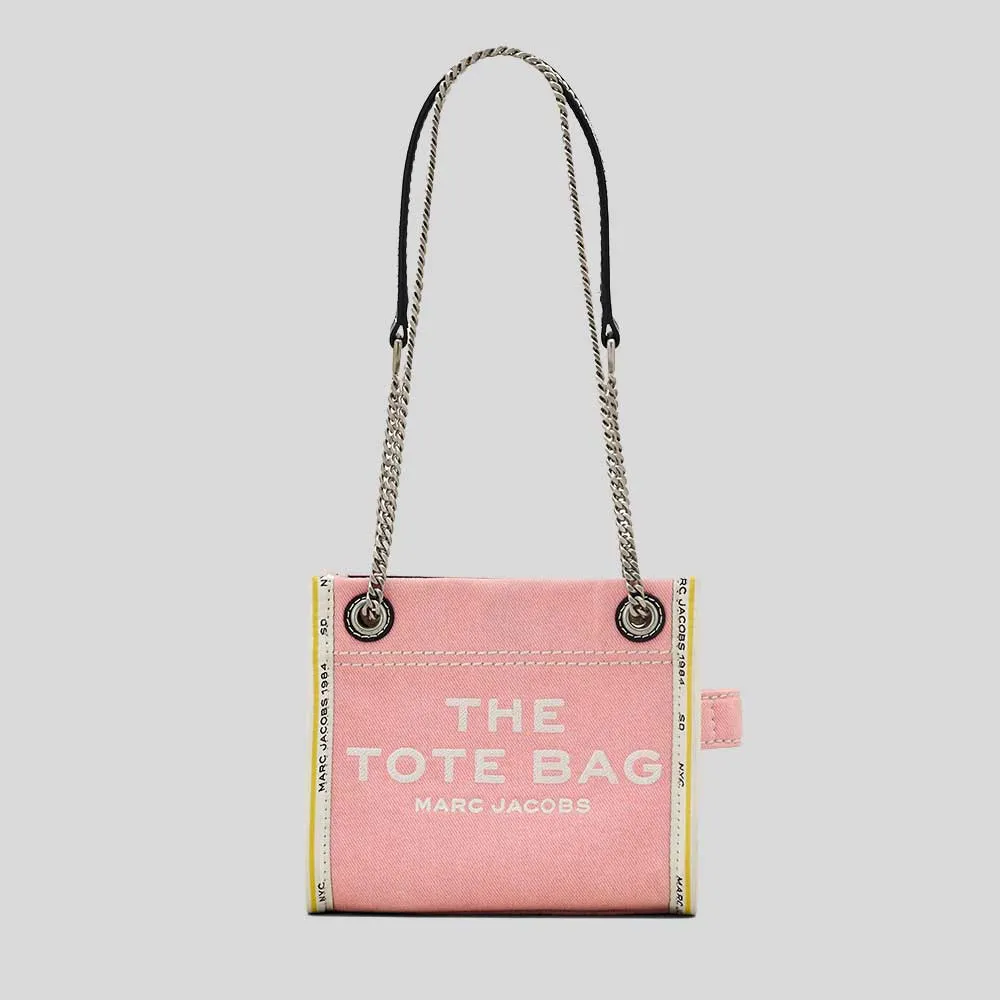 MARC JACOBS The Denim Chain Crossbody Tote Bag Ribbon Pink RB-2F4HCR016H05