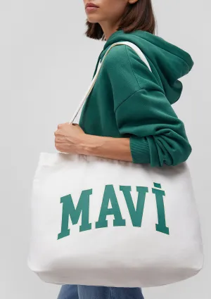Mavi Logo Printed White Shoulder Bag