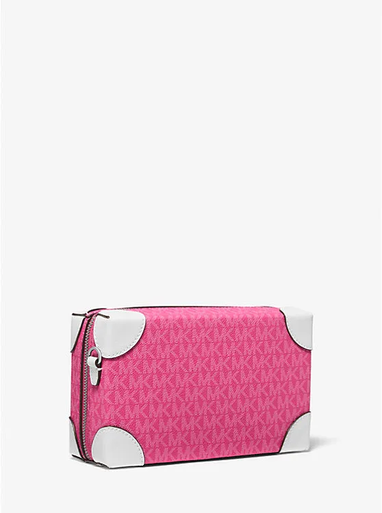 Micheal Kors Jeanie Small Embellished Signature Logo Crossbody Bag Dragonfruit