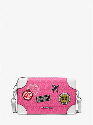 Micheal Kors Jeanie Small Embellished Signature Logo Crossbody Bag Dragonfruit