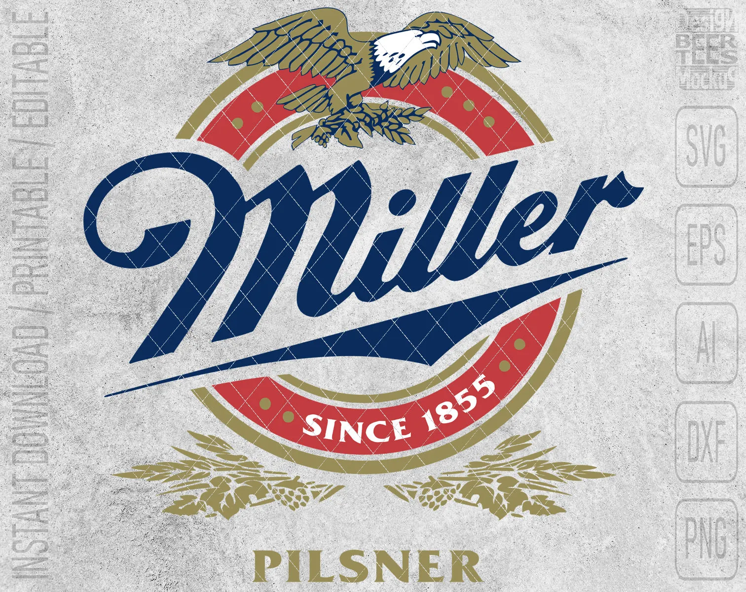 Miller Lite Beer Logo Inspired Unofficial Custom Design SVG PNG EPS AI Digital Cut Files Editable Printable