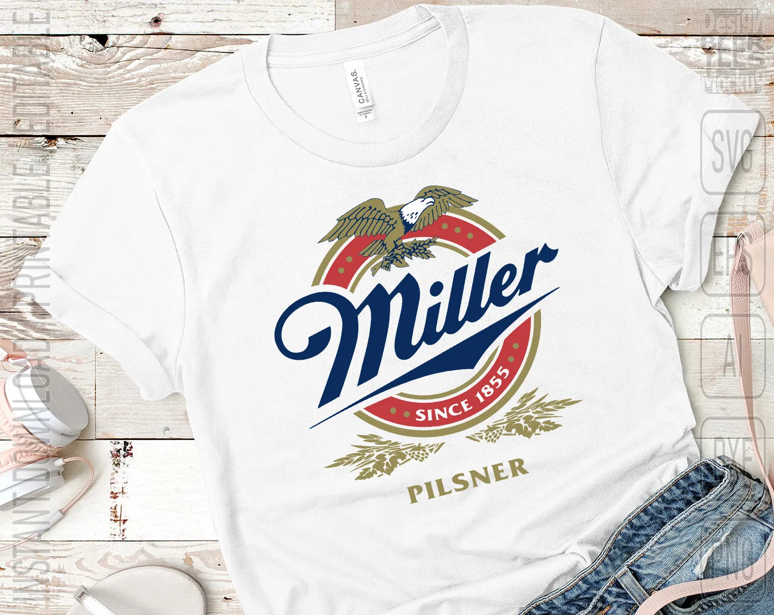 Miller Lite Beer Logo Inspired Unofficial Custom Design SVG PNG EPS AI Digital Cut Files Editable Printable