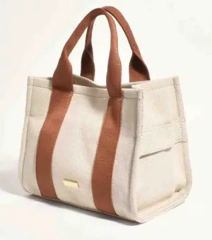 Mini Tote Bag - Camel and Tan
