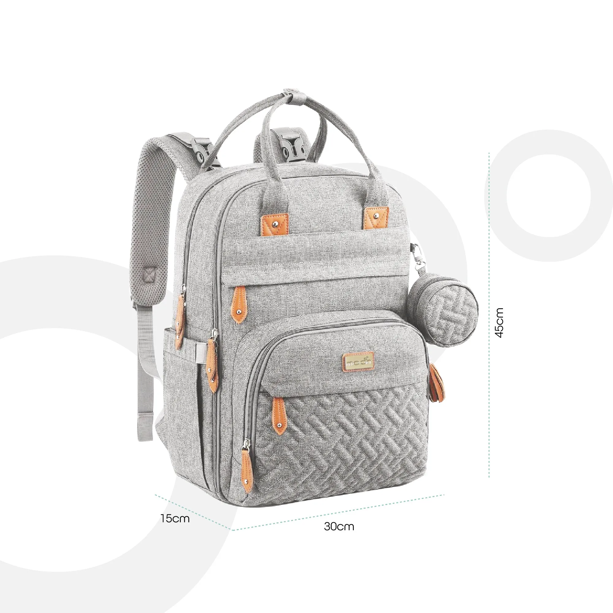 Moon - Karyme - Diaper Back Pack With Pacifier  - Grey