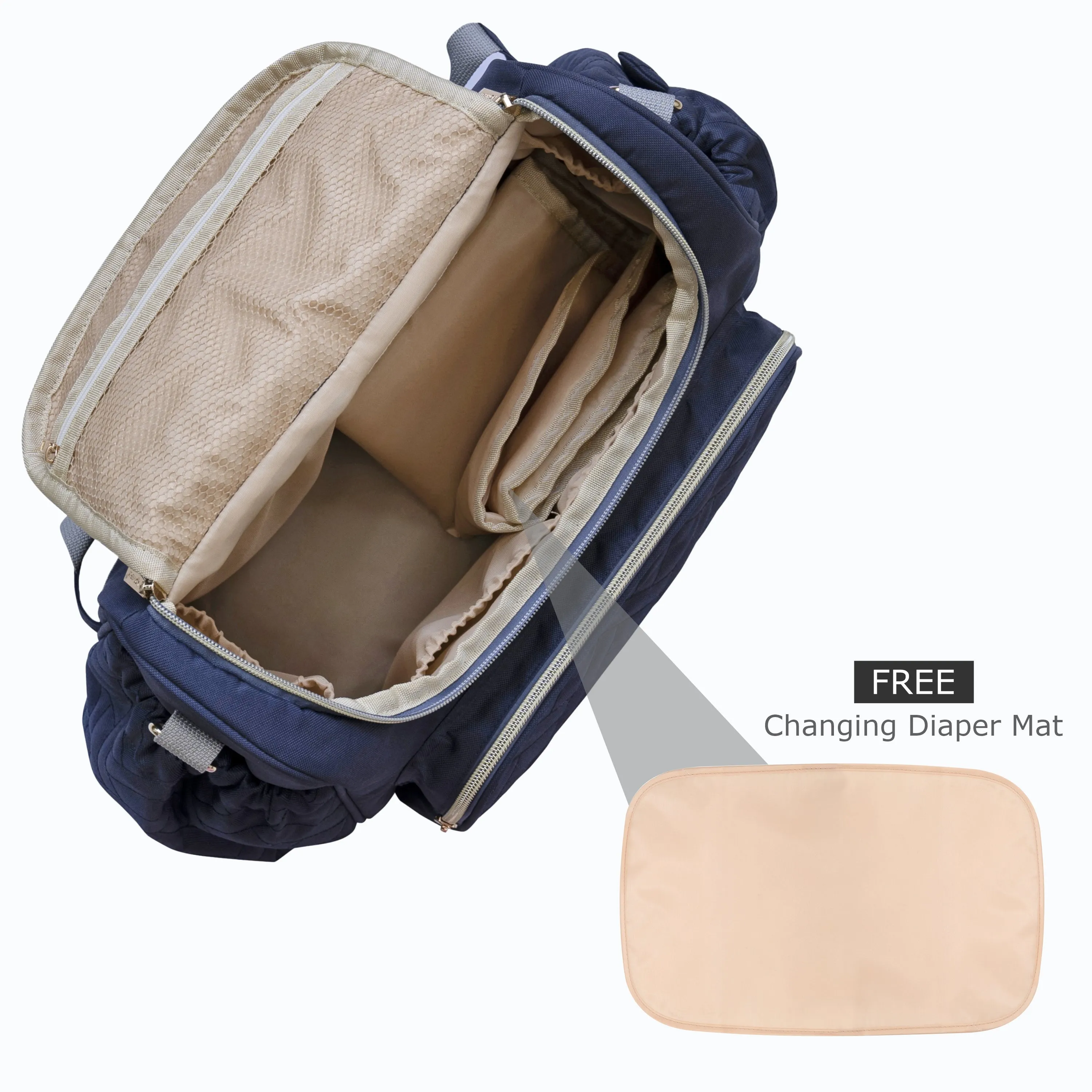 Motherly Diaper Quilted Diaper Bag for Mothers for Travel with Changing Mat - Spacious Diaper Bags for Mom | Baby Bag with Multi-Pocket Design | Maternity Bags for Mother and Baby (Black)