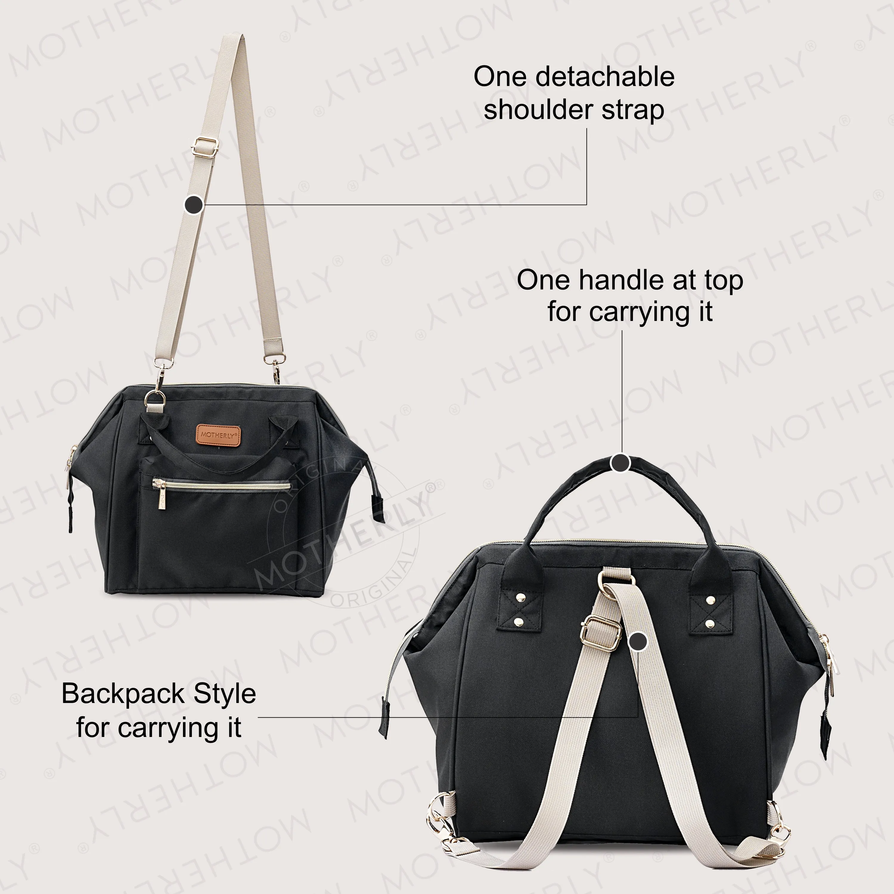 Motherly Mini Diaper Bag for Mothers | Small Diaper handbag for mom for Travel