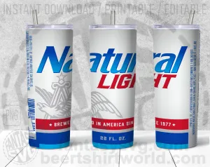 Natural Light Beer Inspired Unofficial Logo Can Tumbler Wrap PNG File Printable