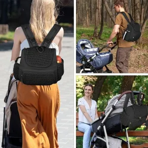 New Diaper Bag Backpack Multifunctional Quilted Diaper Bag
