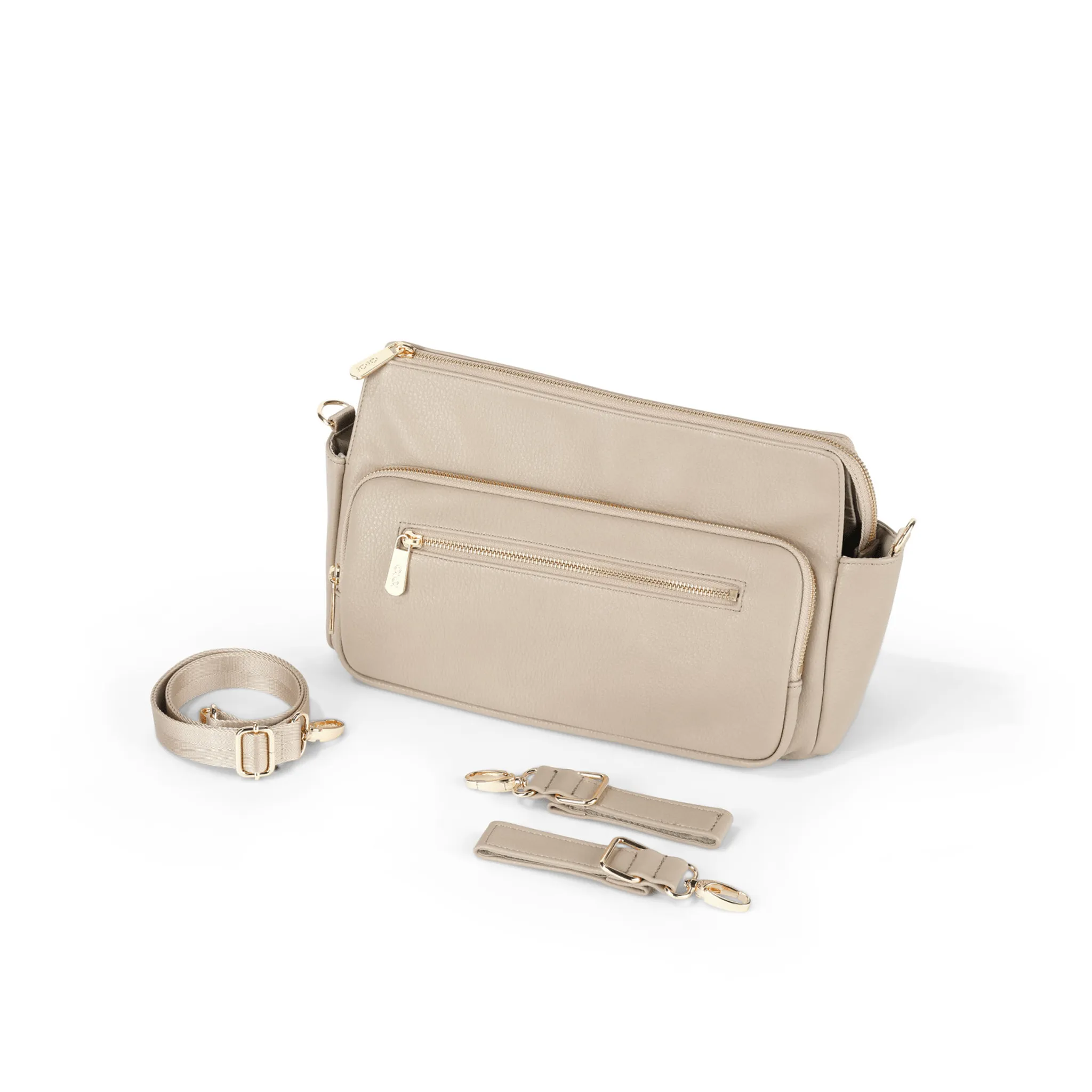 OiOi - Multitasker Pram Caddy - Oat Vegan Leather