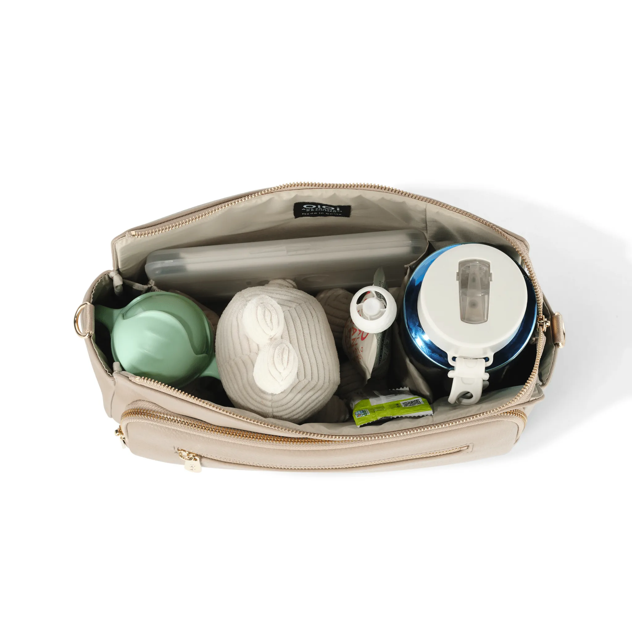 OiOi - Multitasker Pram Caddy - Oat Vegan Leather