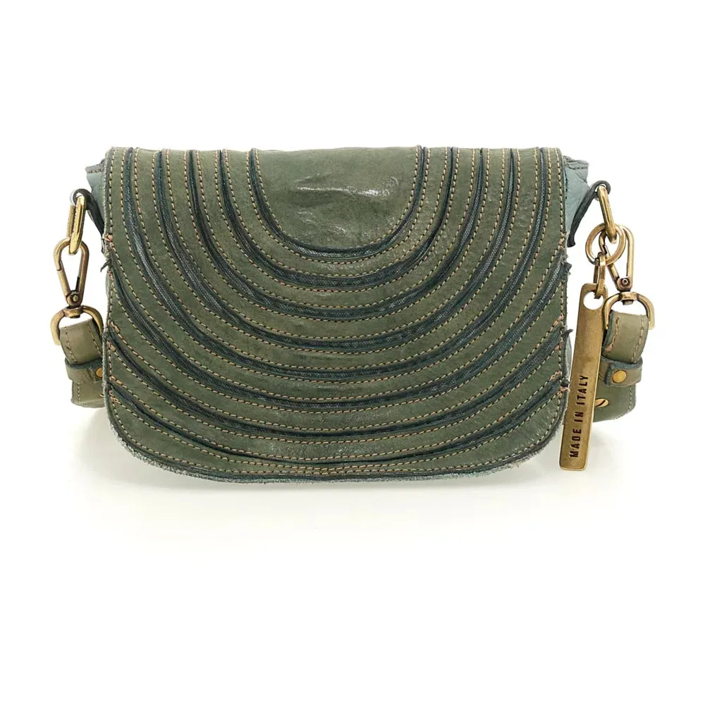 Olga Lines Small Crossbody Bag - Eucalyptus