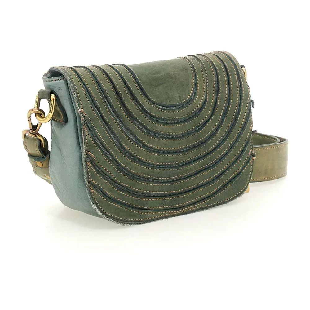Olga Lines Small Crossbody Bag - Eucalyptus