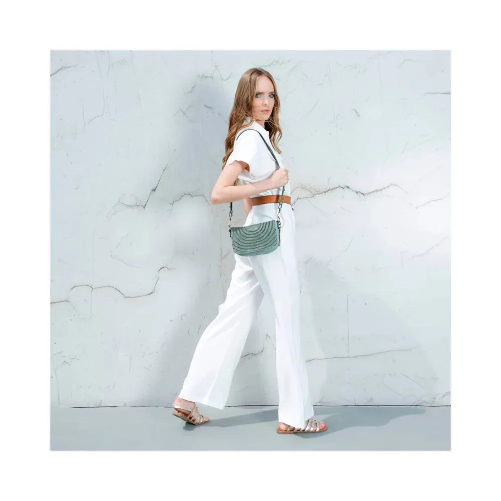 Olga Lines Small Crossbody Bag - Eucalyptus